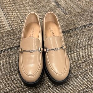 Journee Collection Tan Loafers with Silver Detail